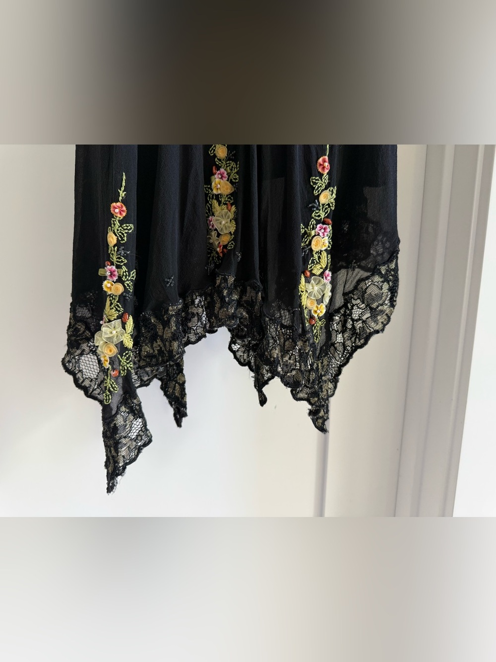 Sue Wong Vintage Silk Fairy Dress Floral Embroidered Beaded Small tagged 10P - Picture 7 of 14